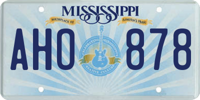 MS license plate AHO878