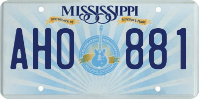 MS license plate AHO881