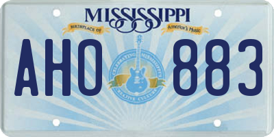 MS license plate AHO883