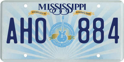 MS license plate AHO884