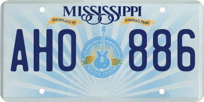 MS license plate AHO886