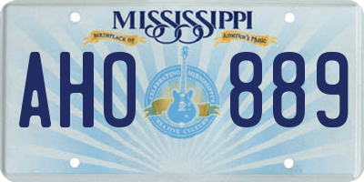 MS license plate AHO889