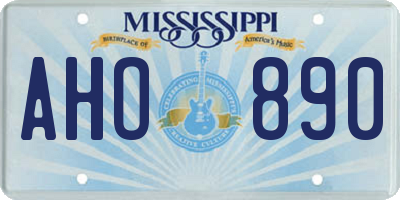 MS license plate AHO890
