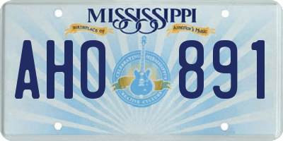 MS license plate AHO891