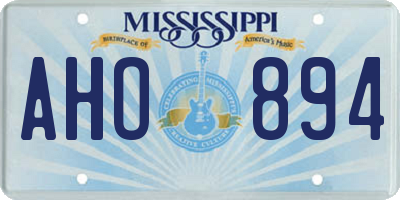 MS license plate AHO894