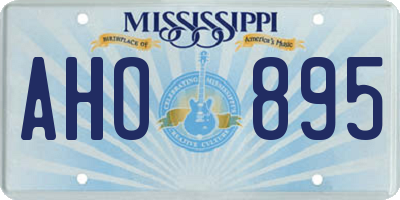 MS license plate AHO895