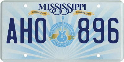 MS license plate AHO896