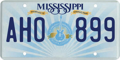 MS license plate AHO899