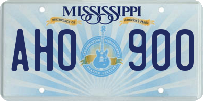 MS license plate AHO900
