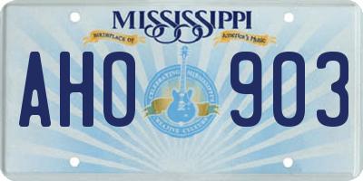 MS license plate AHO903