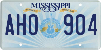 MS license plate AHO904