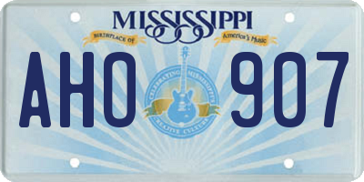 MS license plate AHO907