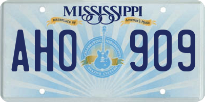 MS license plate AHO909