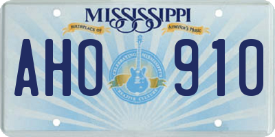 MS license plate AHO910