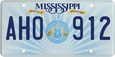 MS license plate AHO912