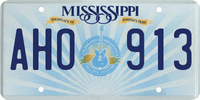 MS license plate AHO913