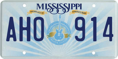 MS license plate AHO914