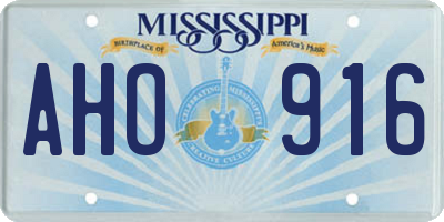 MS license plate AHO916