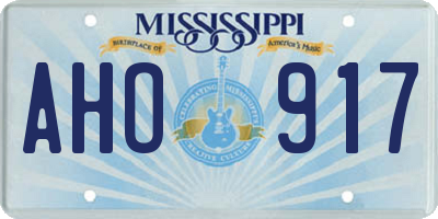 MS license plate AHO917