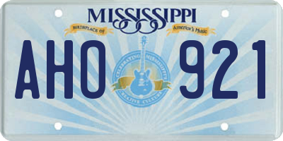 MS license plate AHO921