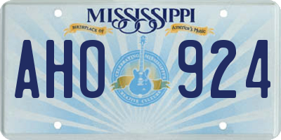 MS license plate AHO924