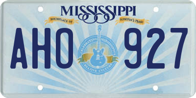 MS license plate AHO927