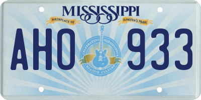 MS license plate AHO933