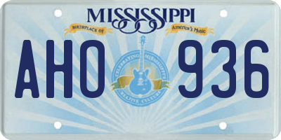 MS license plate AHO936
