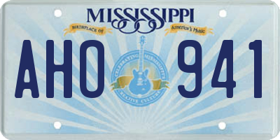 MS license plate AHO941