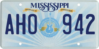 MS license plate AHO942