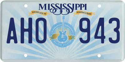 MS license plate AHO943
