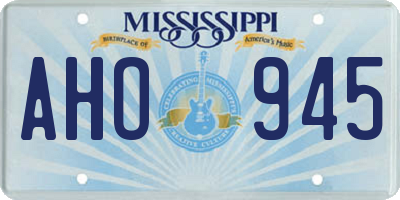 MS license plate AHO945