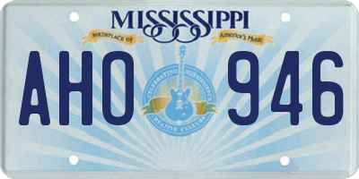 MS license plate AHO946