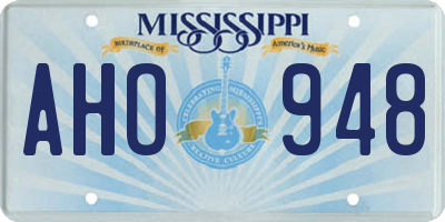 MS license plate AHO948