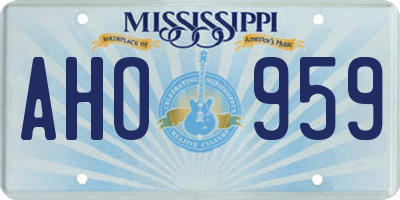 MS license plate AHO959