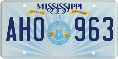 MS license plate AHO963