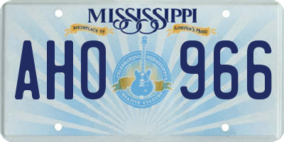 MS license plate AHO966