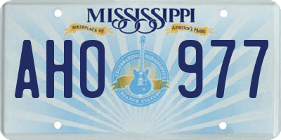 MS license plate AHO977