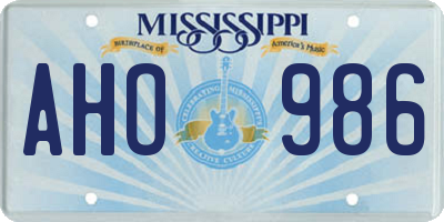 MS license plate AHO986