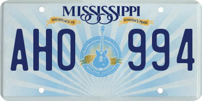 MS license plate AHO994