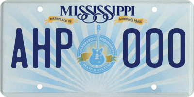 MS license plate AHP000
