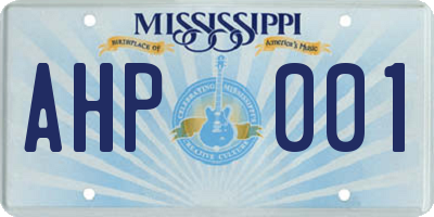 MS license plate AHP001