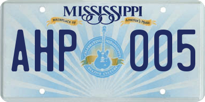 MS license plate AHP005