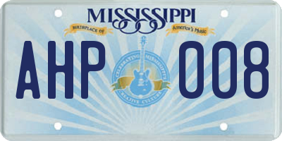 MS license plate AHP008