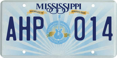 MS license plate AHP014