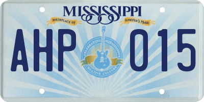 MS license plate AHP015