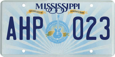 MS license plate AHP023