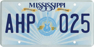 MS license plate AHP025