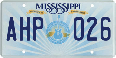 MS license plate AHP026