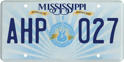 MS license plate AHP027